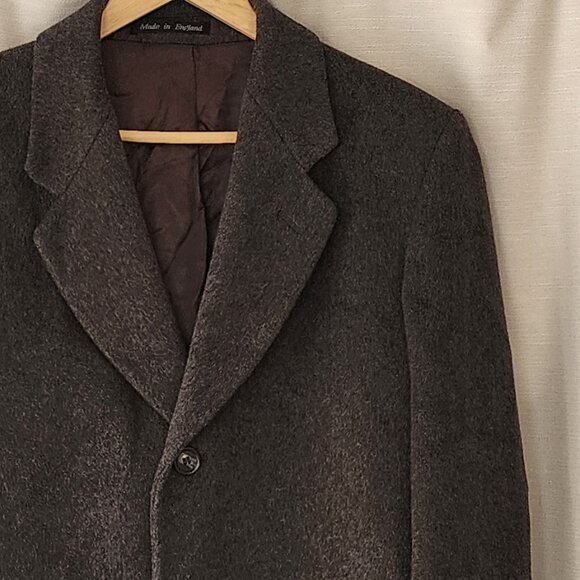 Hammersley Men’s Wool Cashmere Blend Coat Size 40R Gray Made in England VTG - Picture 1 of 11